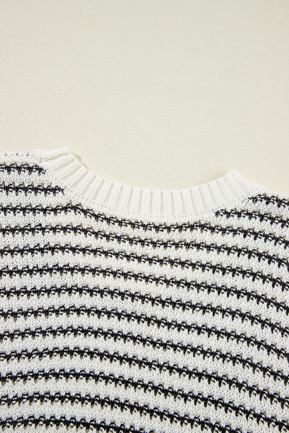 Red Stripe Ribbed Trim Loose Fit Knitted Sweater Vest
