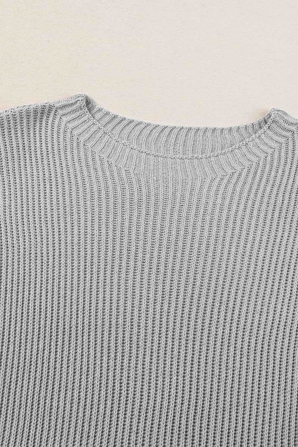 Haze Blue Short Sleeve Side Slit Oversized Sweater