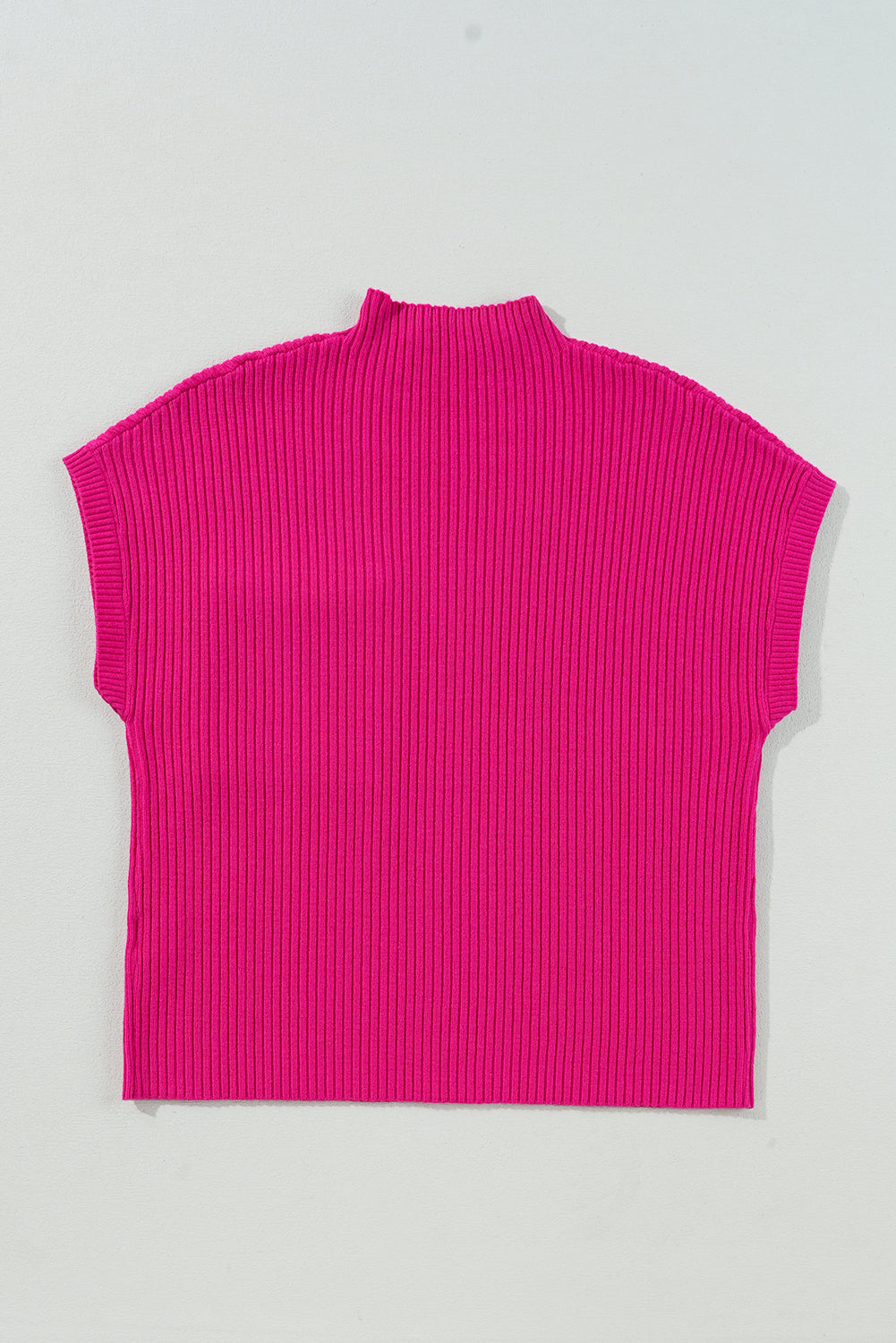 Beau Blue Patch Pocket Ribbed Knit Short Sleeve Sweater