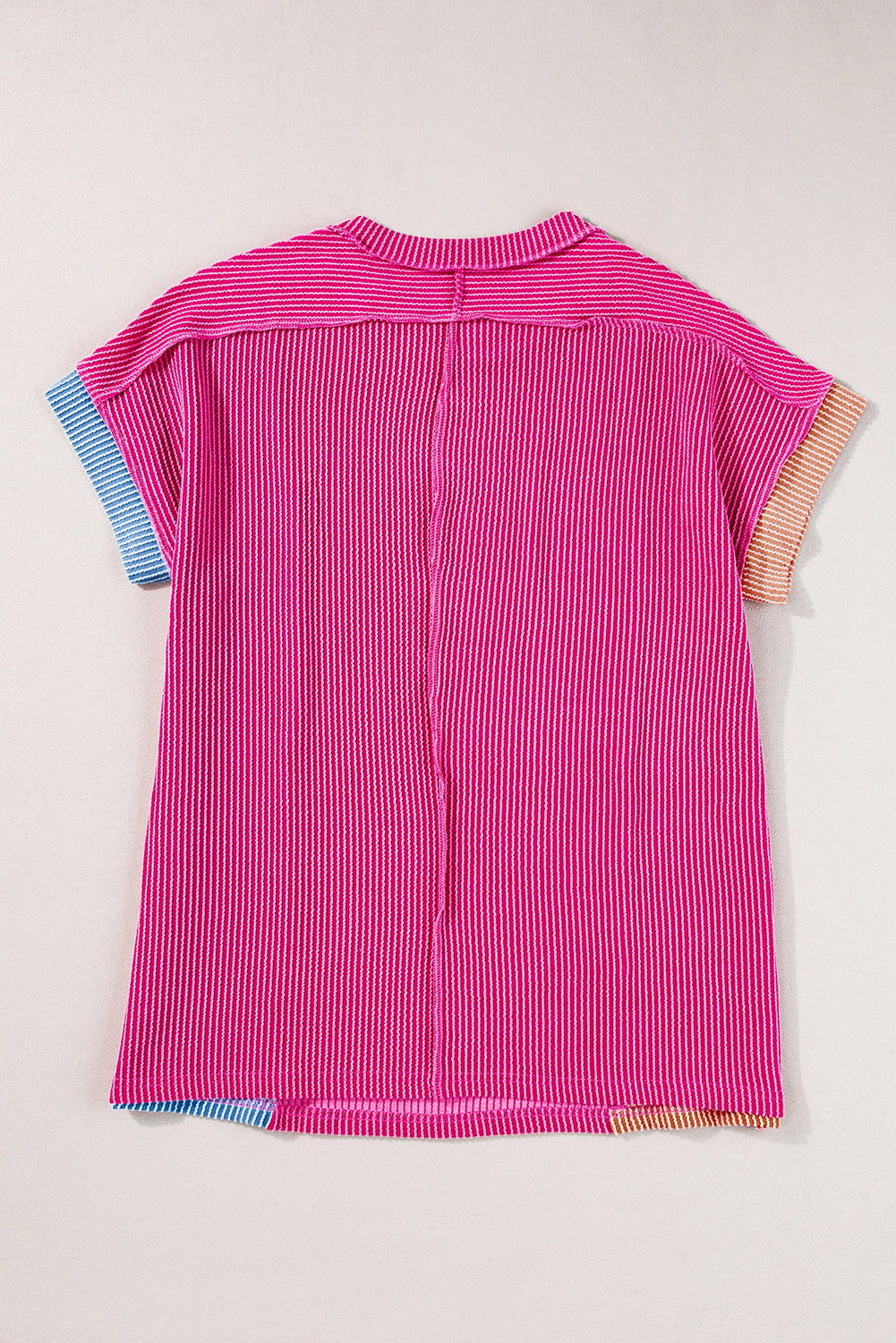 Mint Green Textured Colorblock Crew Neck T Shirt