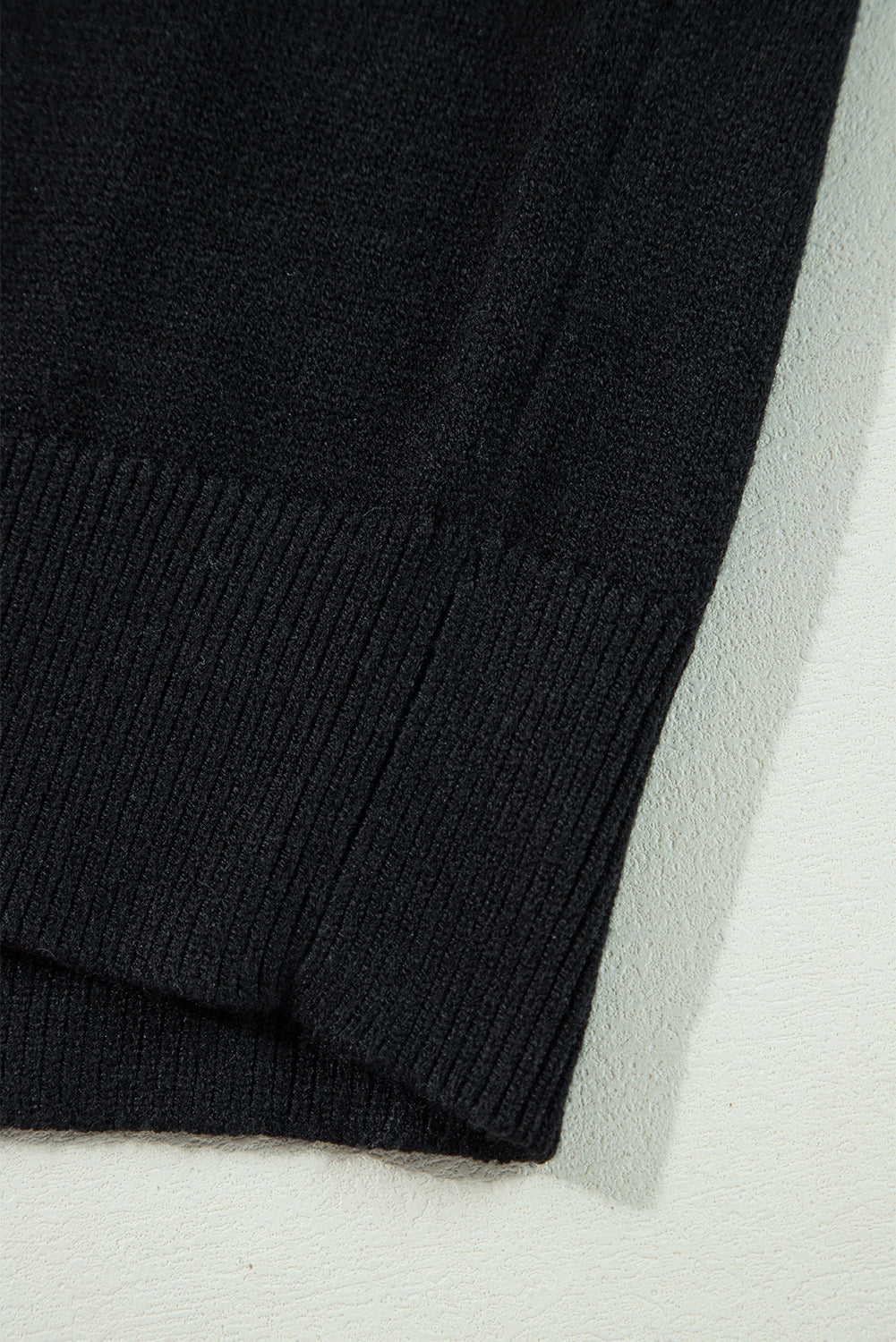 Orange Boo Knitted Pattern Ribbed Edge Drop Shoulder Sweater