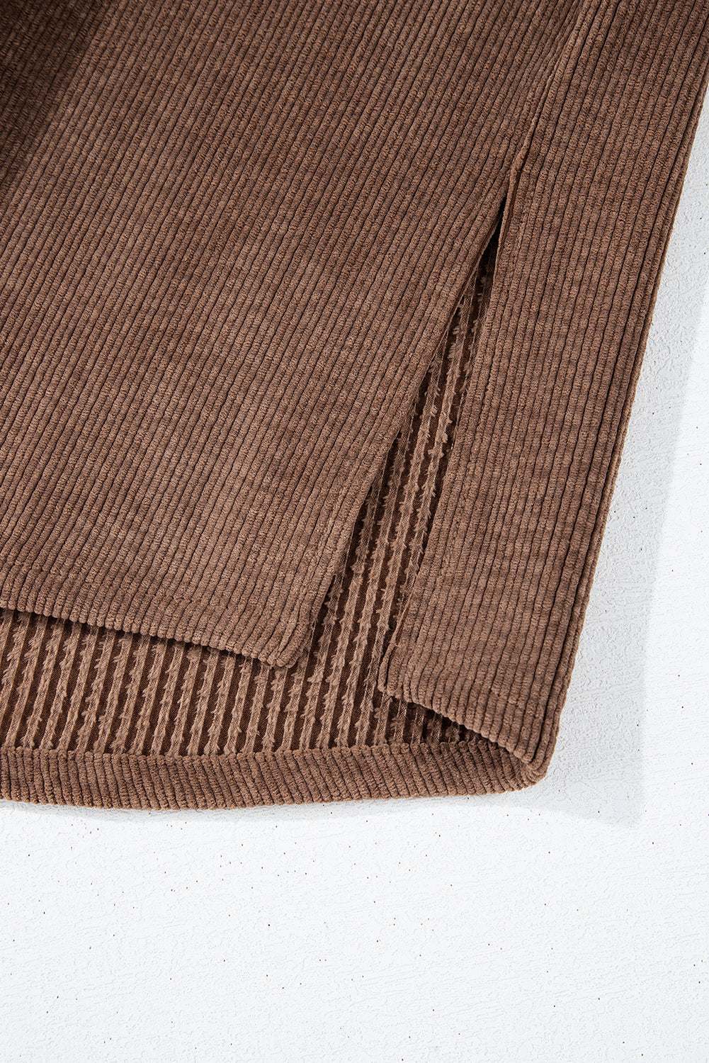 Black Corduroy Flap Pocket Button Up Shacket