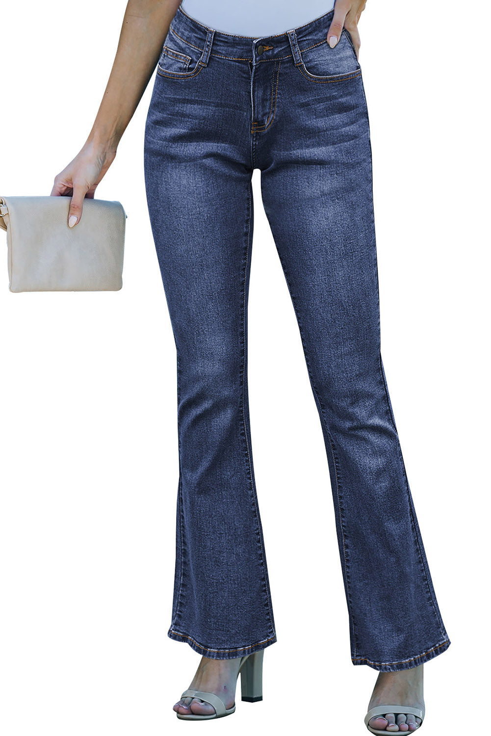 Black Wash Vintage Wide Leg Jeans