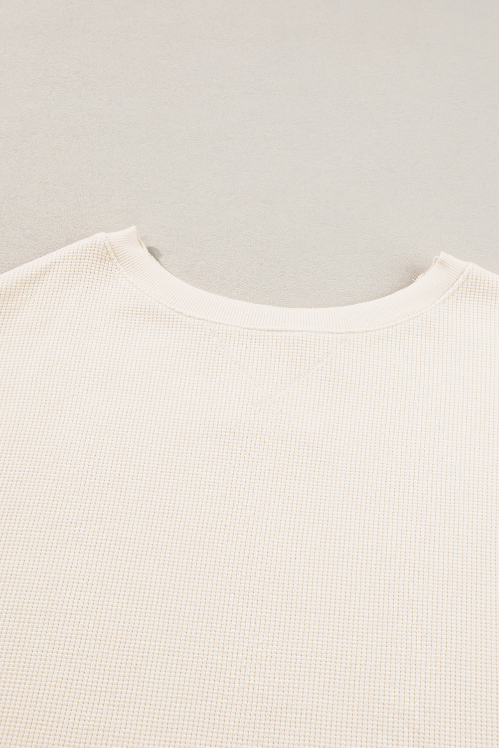Gray Waffle knit Bishop Sleeve Split Oversized Top