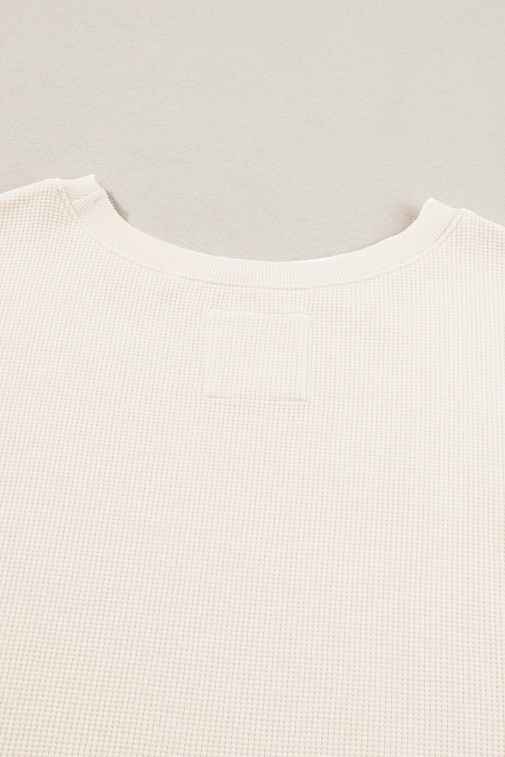 Gray Waffle knit Bishop Sleeve Split Oversized Top