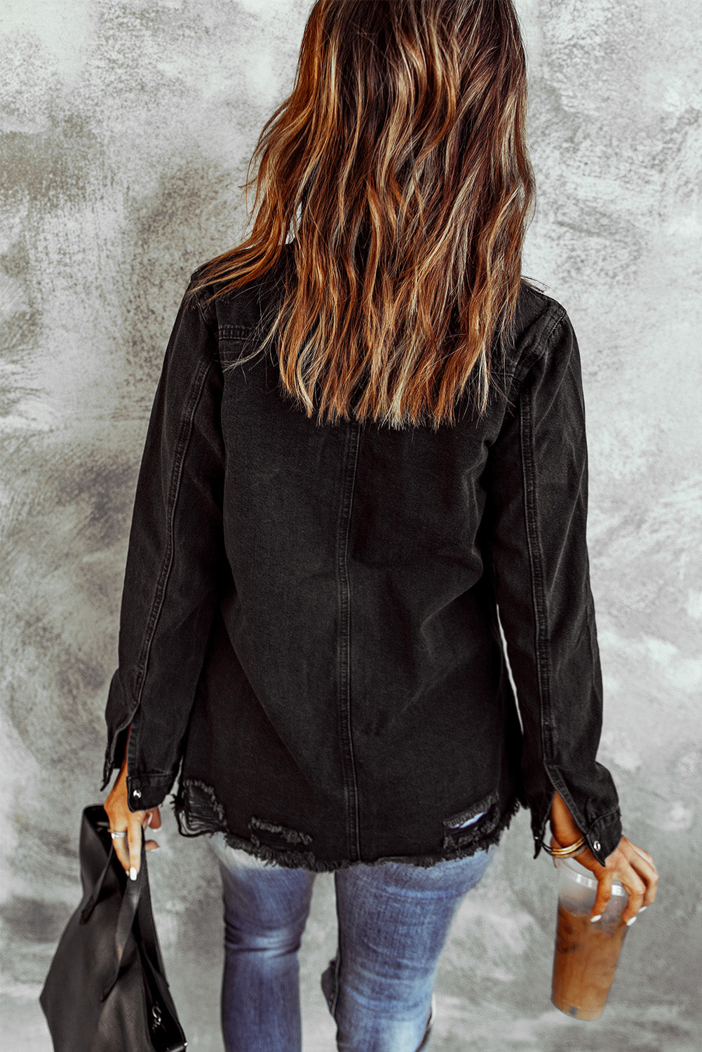 Green Ripped Denim Jacket