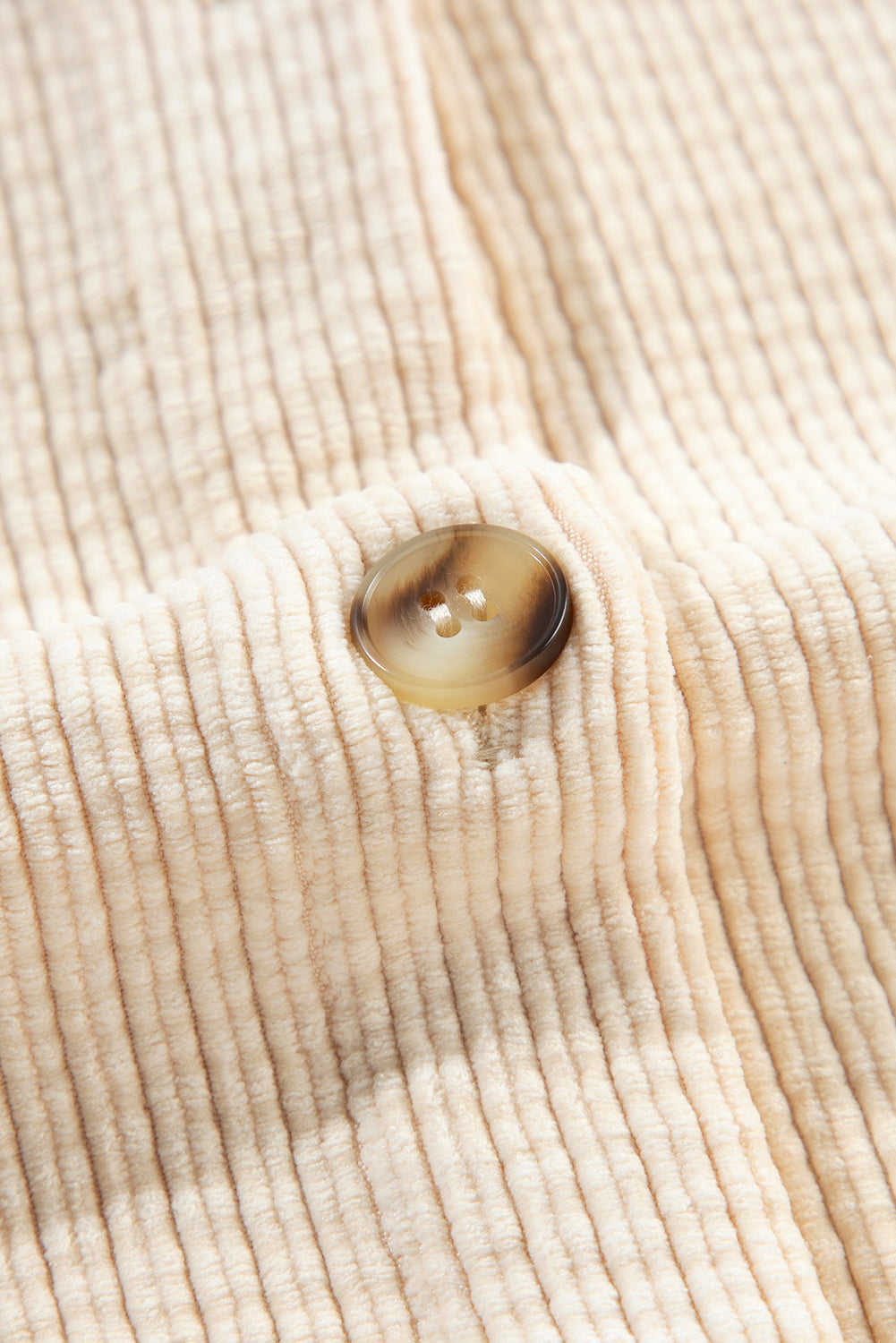 Black Corduroy Flap Pocket Button Up Shacket