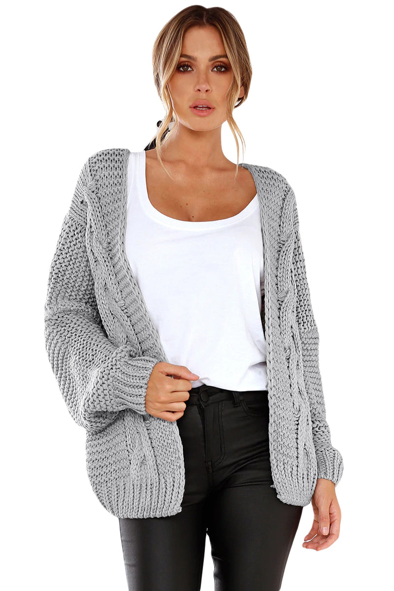 Olive Chunky Wide Long Sleeve Knit Cardigan