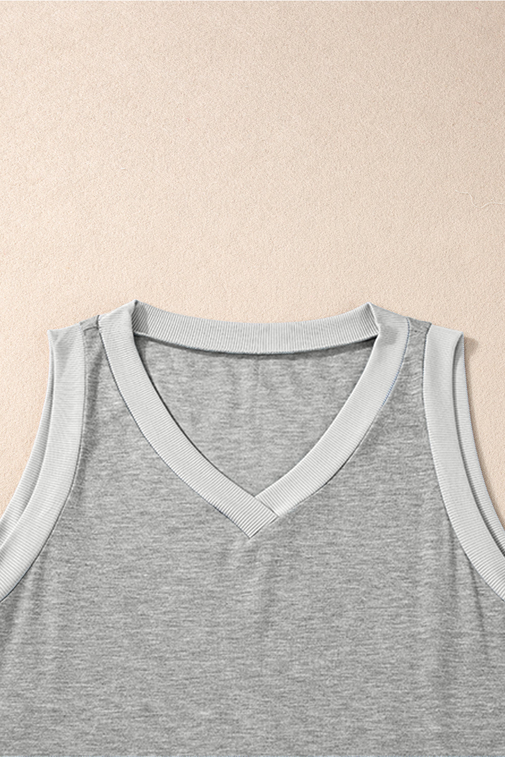 Simply Taupe Ribbed V Neck Tank