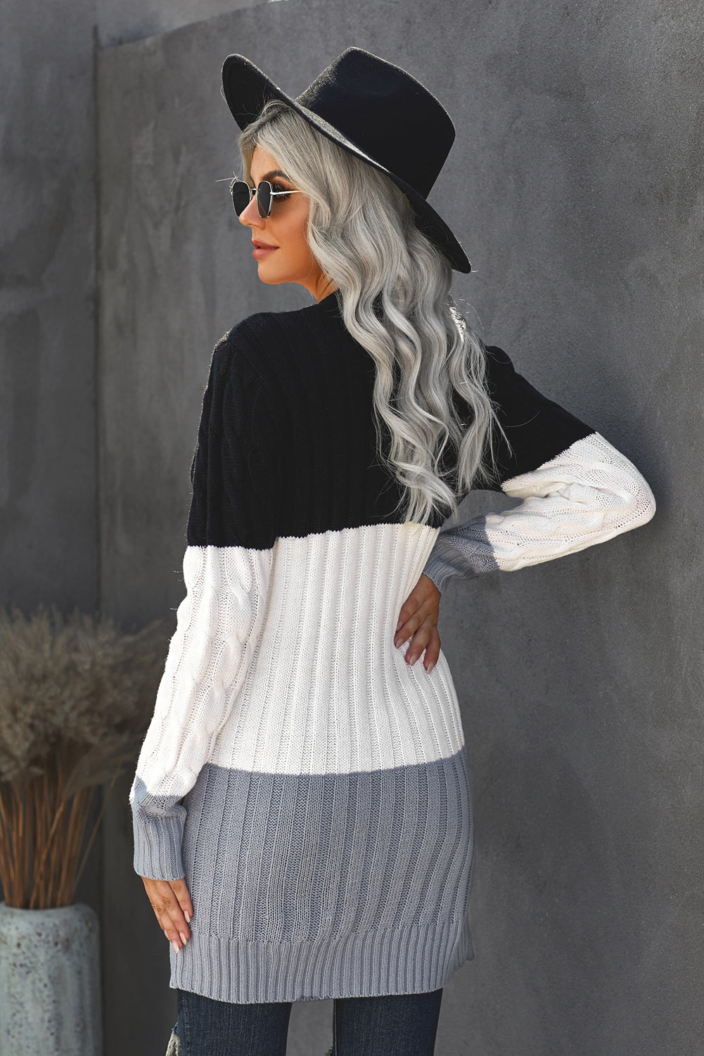 Sky Blue Button Pocket Knit Cardigan