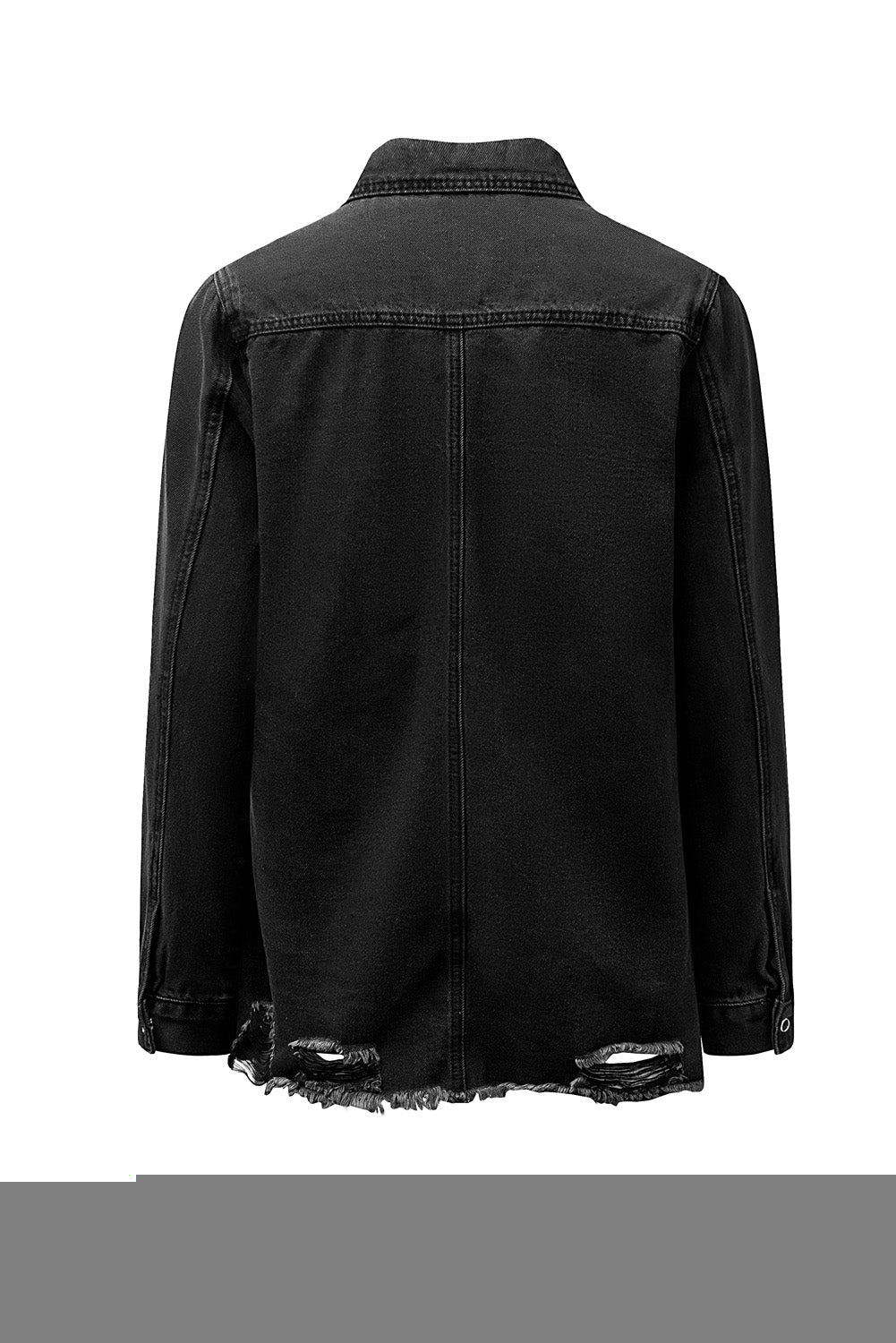 Green Ripped Denim Jacket