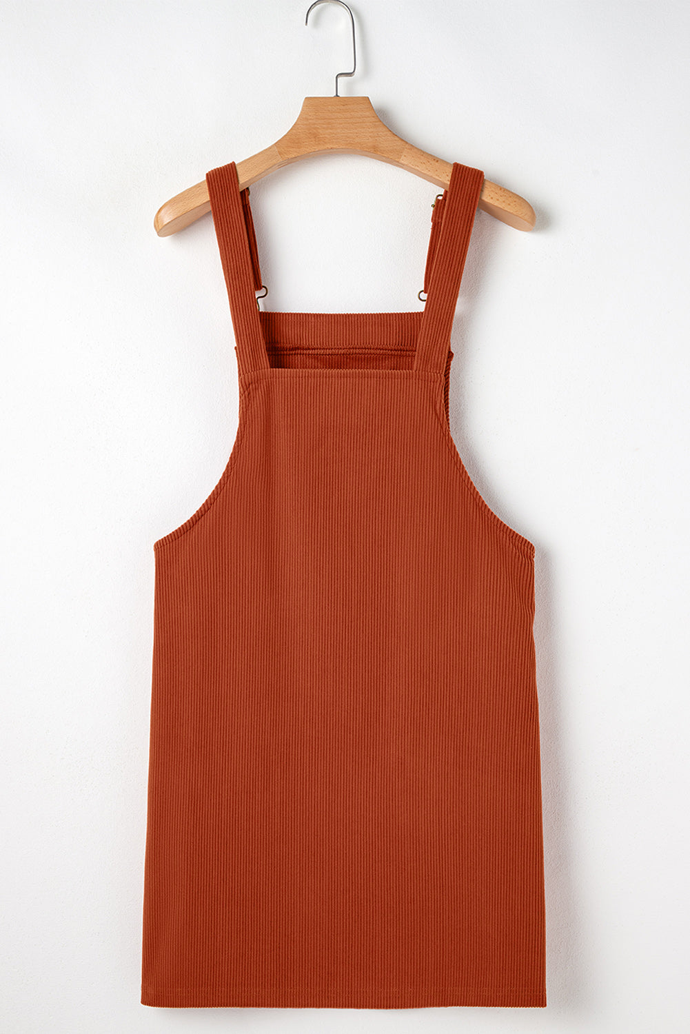 Black Solid Front Pockets Sleeveless Corduroy Overall Dress