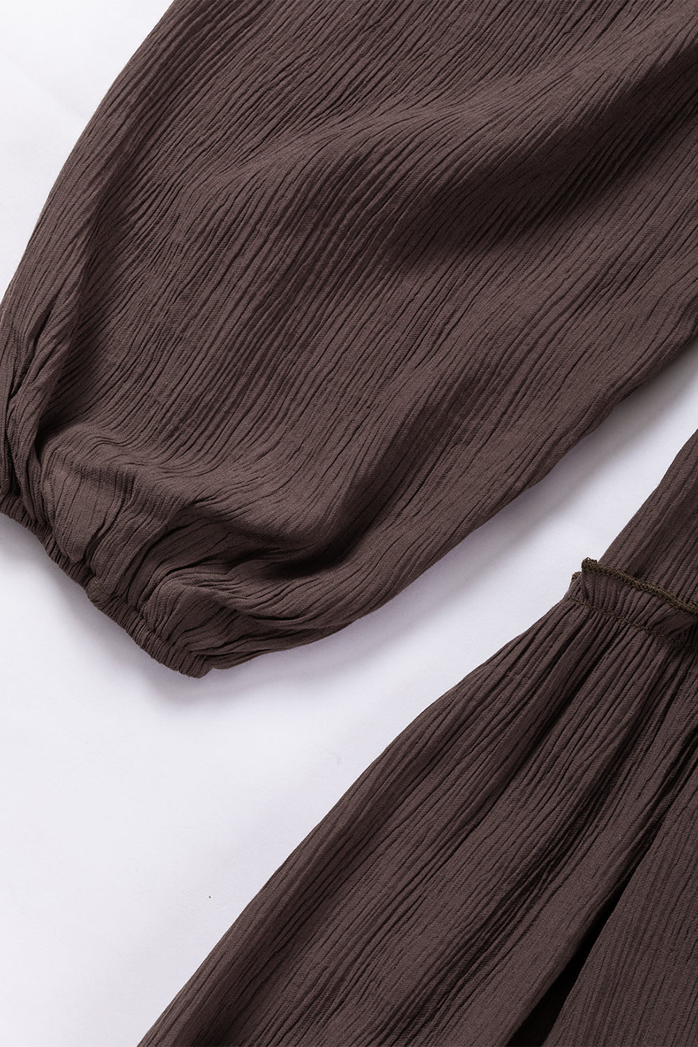 Brown V Neck Bowknot Cutout Frill Tiered Maxi Dress