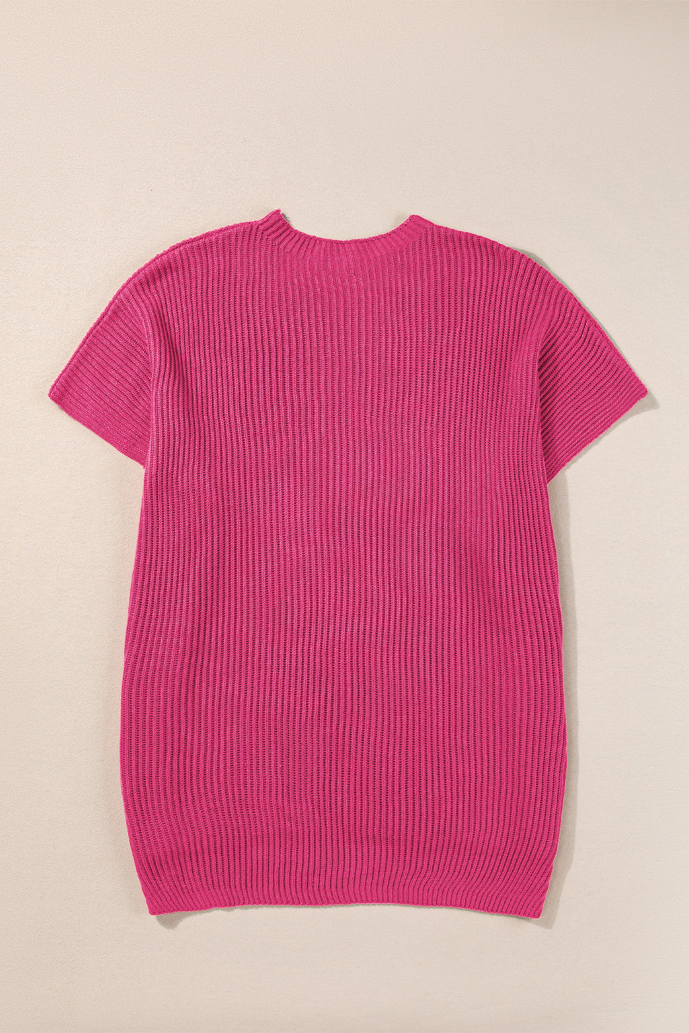Haze Blue Short Sleeve Side Slit Oversized Sweater