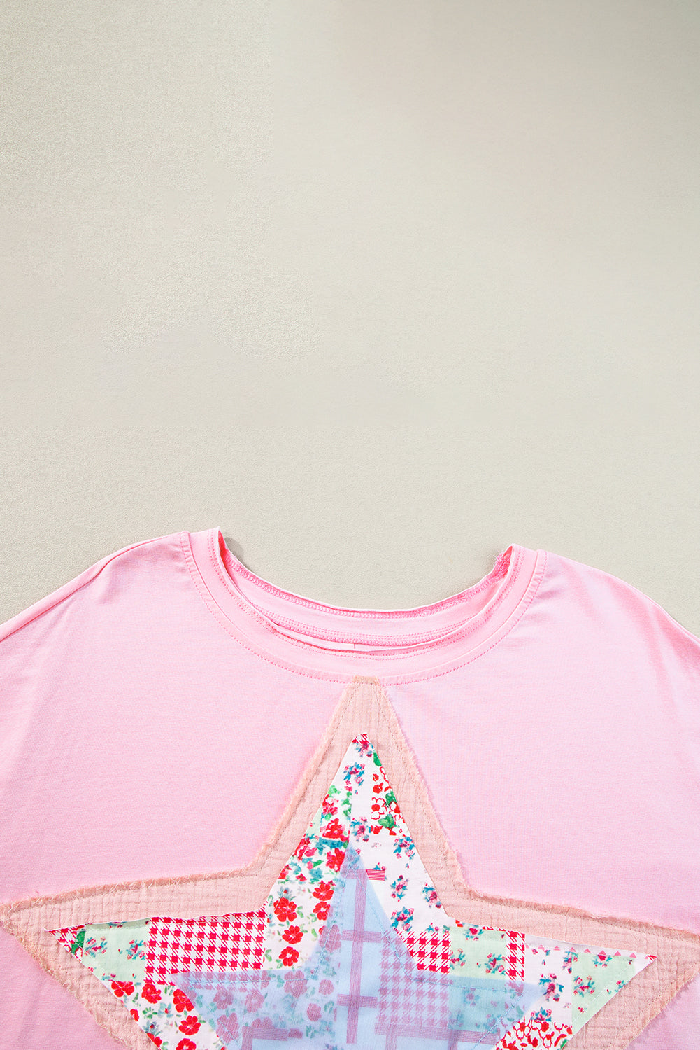 White Star Patchwork Loose T-shirt