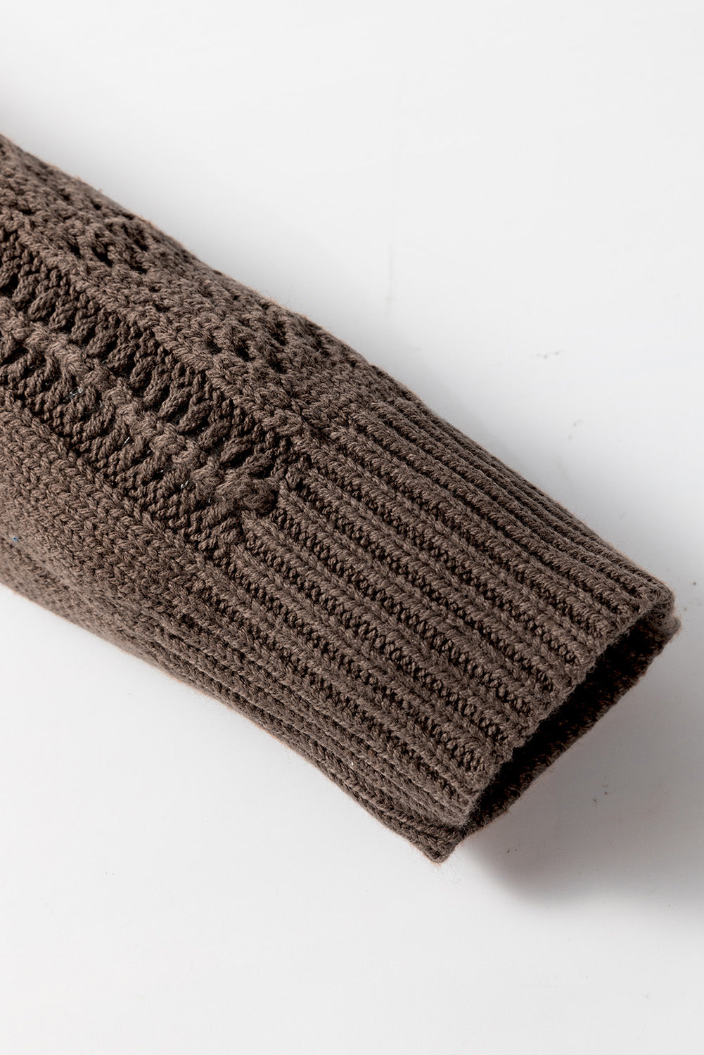 Black Open Knit Drop Shoulder Sweater Cardigan