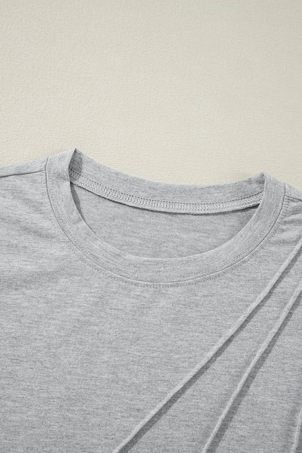 Black Crew Neck Pleated Tank Top