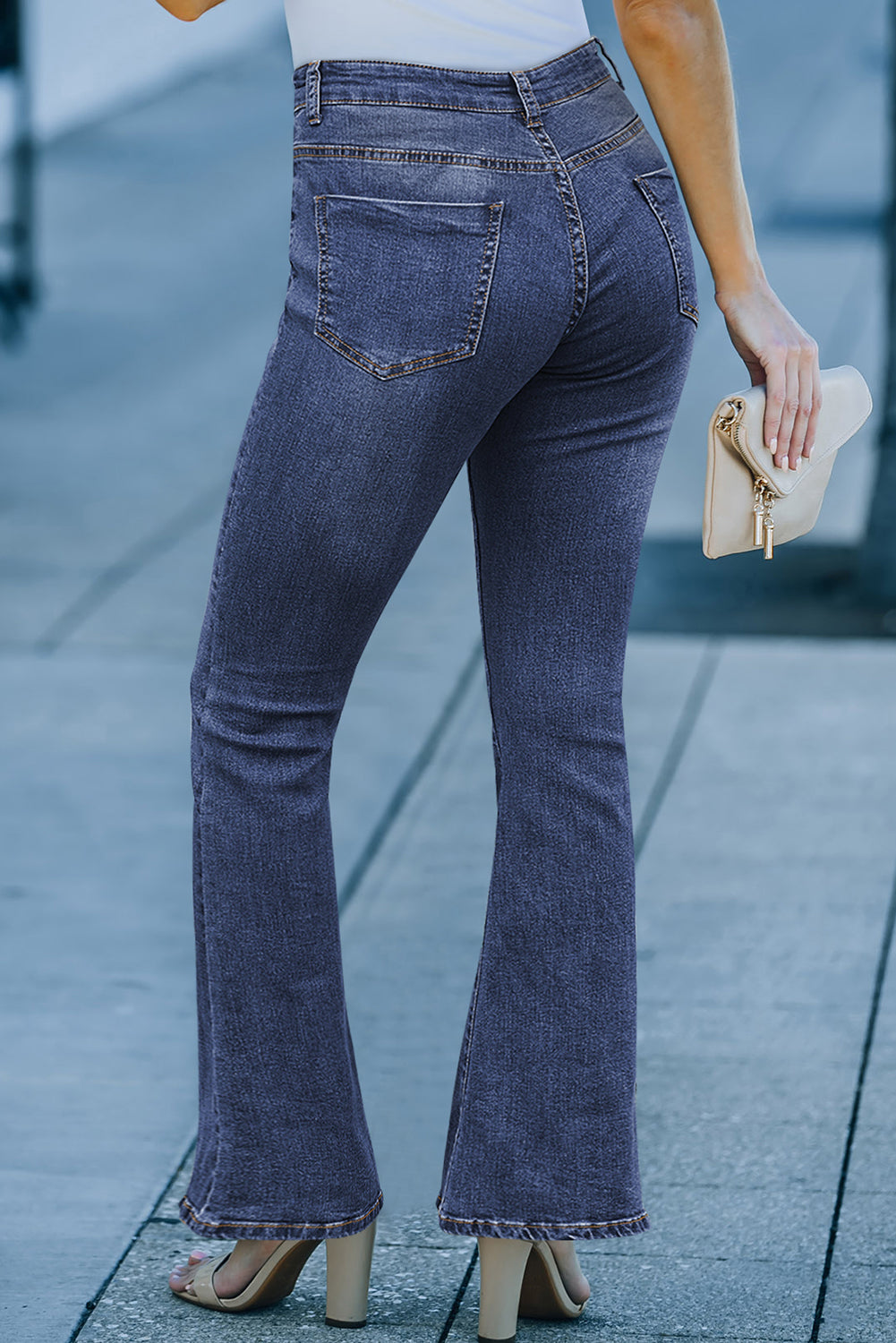 Black Wash Vintage Wide Leg Jeans