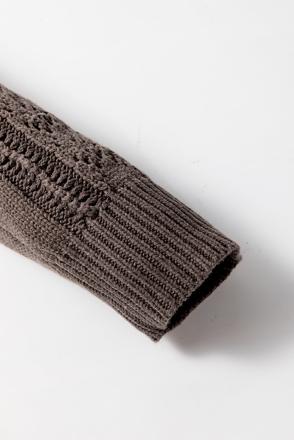 Black Open Knit Drop Shoulder Sweater Cardigan