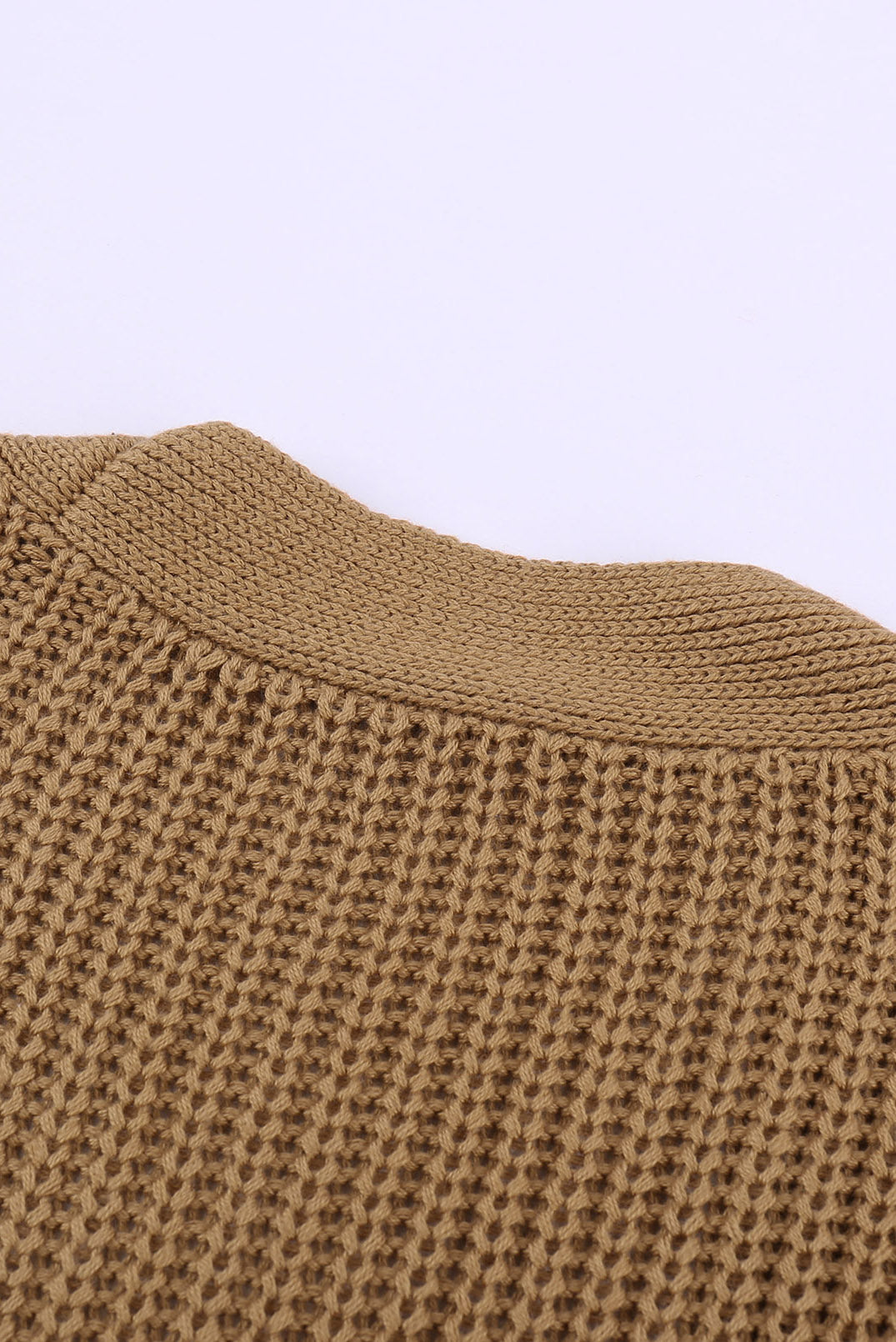 Apricot Drop Sleeve Cable Knit Cardigan with Slits
