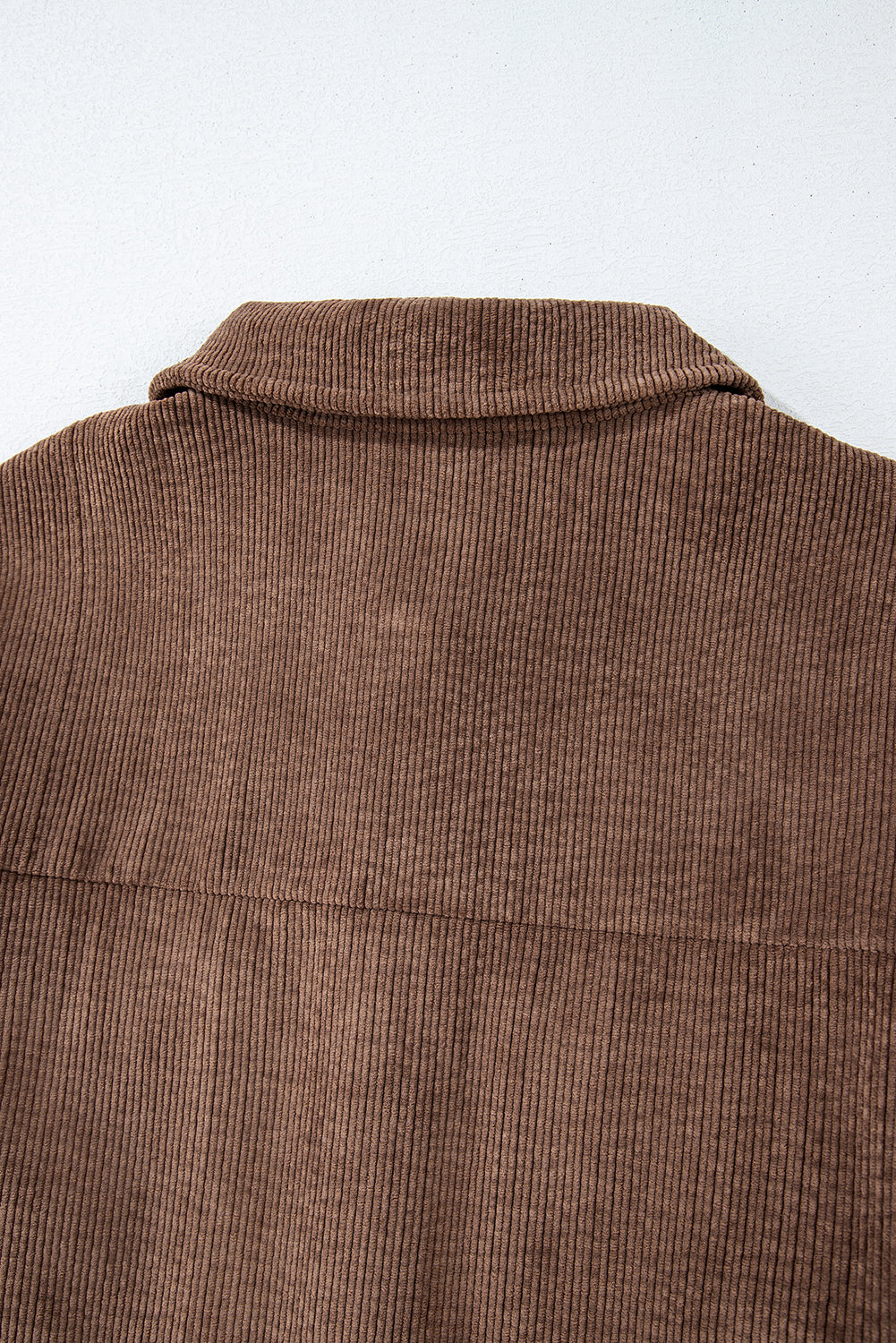 Black Corduroy Flap Pocket Button Up Shacket