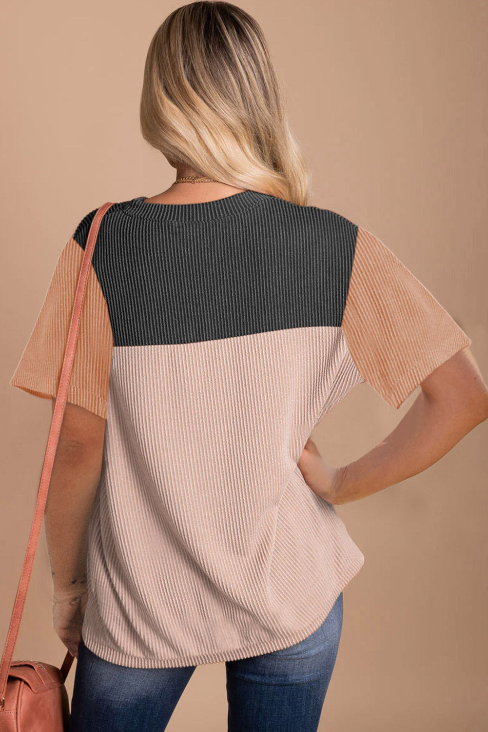 Skobeloff Rib Textured Colorblock T Shirt