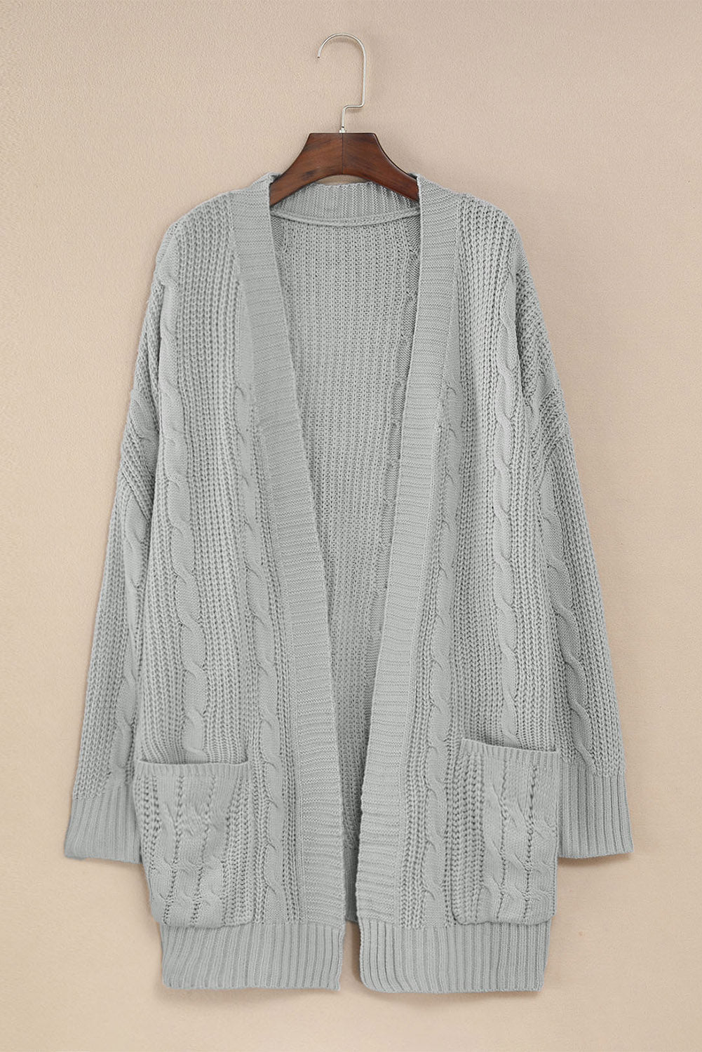 Mustard Knit Texture Long Cardigan
