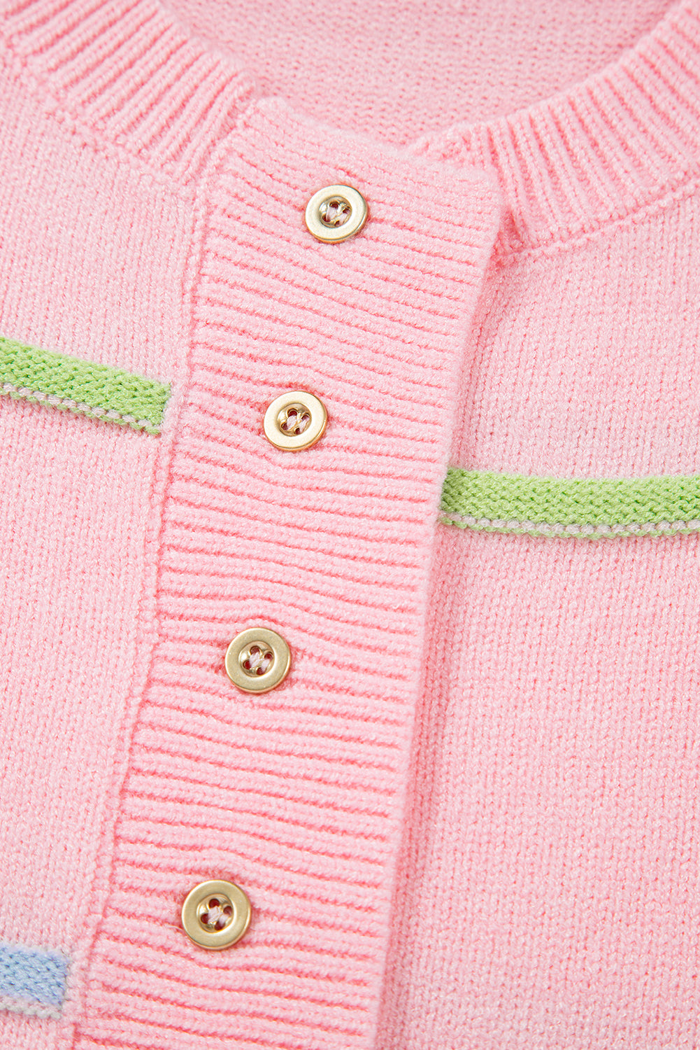 White Rainbow Stripes Drop Shoulder Baggy Henley Sweater