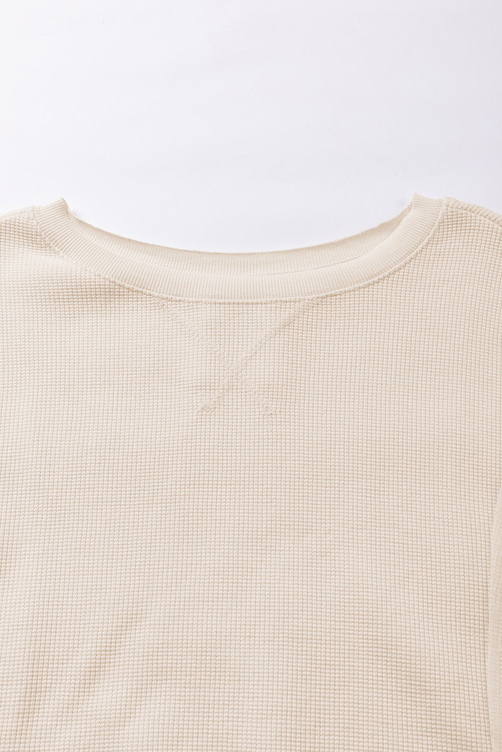 Gray Waffle knit Bishop Sleeve Split Oversized Top