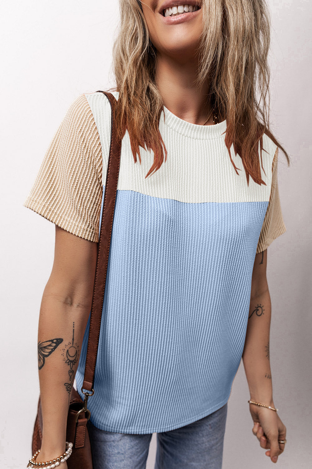 Skobeloff Rib Textured Colorblock T Shirt