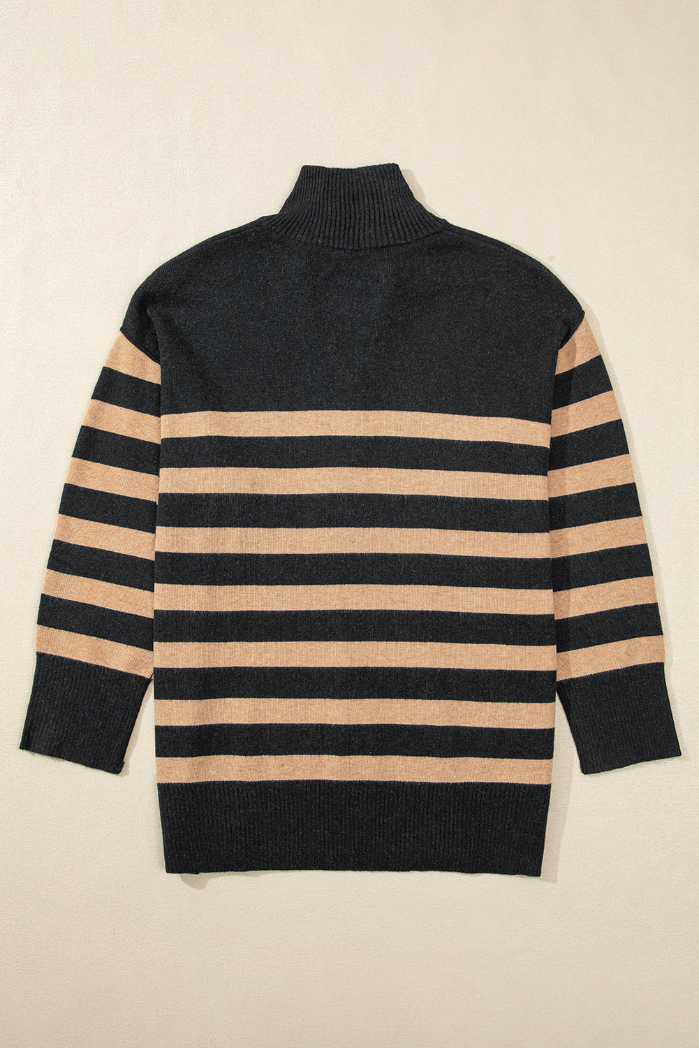 Green Collared Quarter Zipper Oversized Sweater