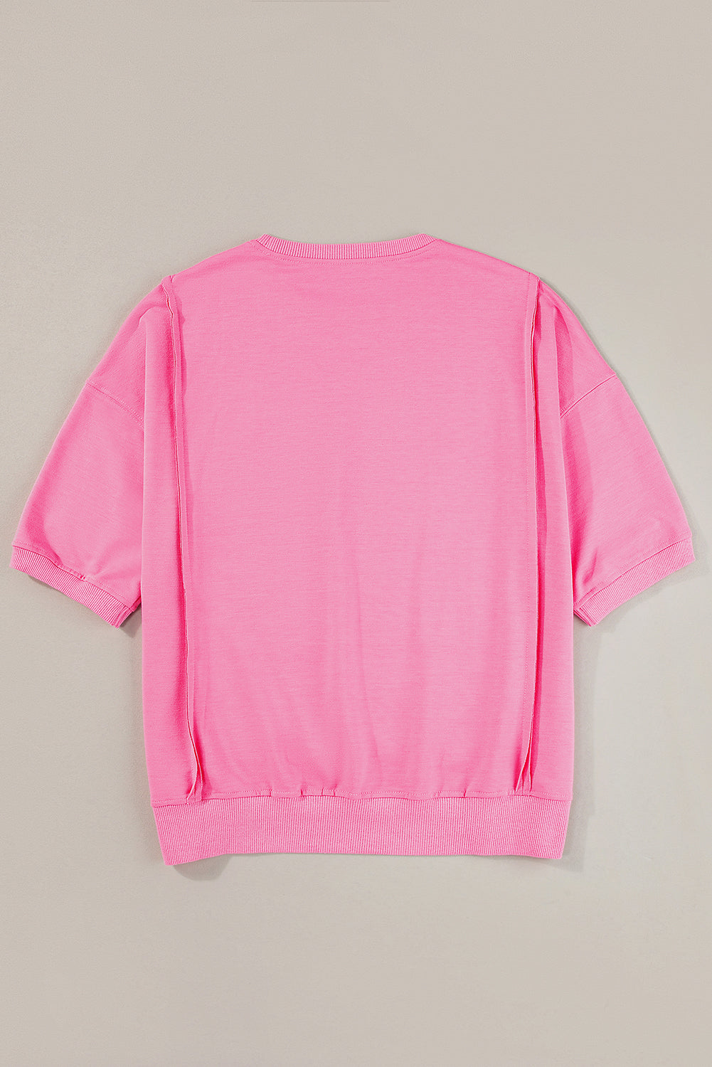Light Grey Exposed Seam Chest Pocket Split Loose T Shirt