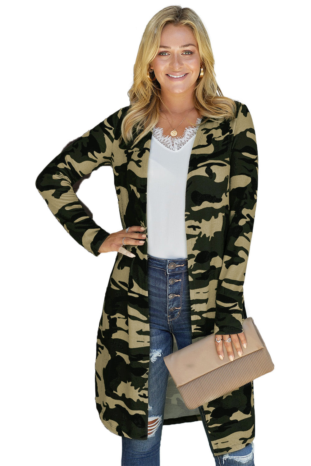 Snake Print Long Cardigan