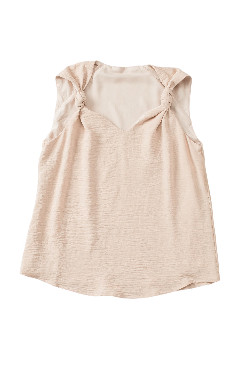 Rose White V Neck Knotted Shoulder Vest