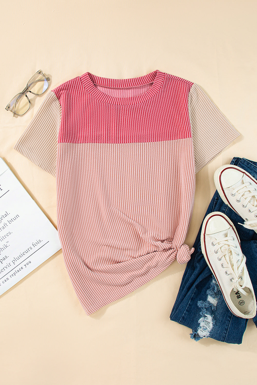 Skobeloff Rib Textured Colorblock T Shirt