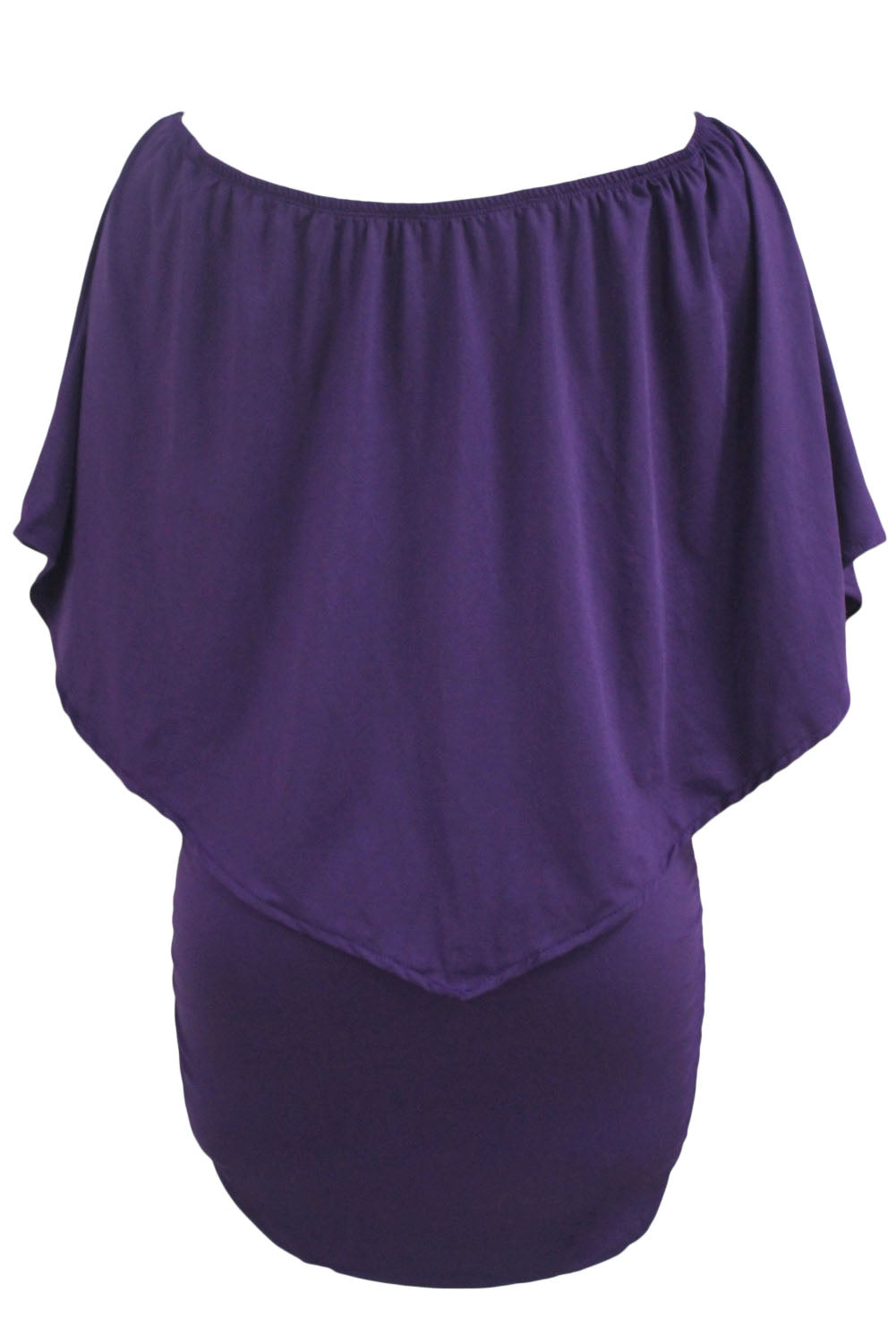 Multiple Dressing Layered Dark Blue Mini Poncho Dress
