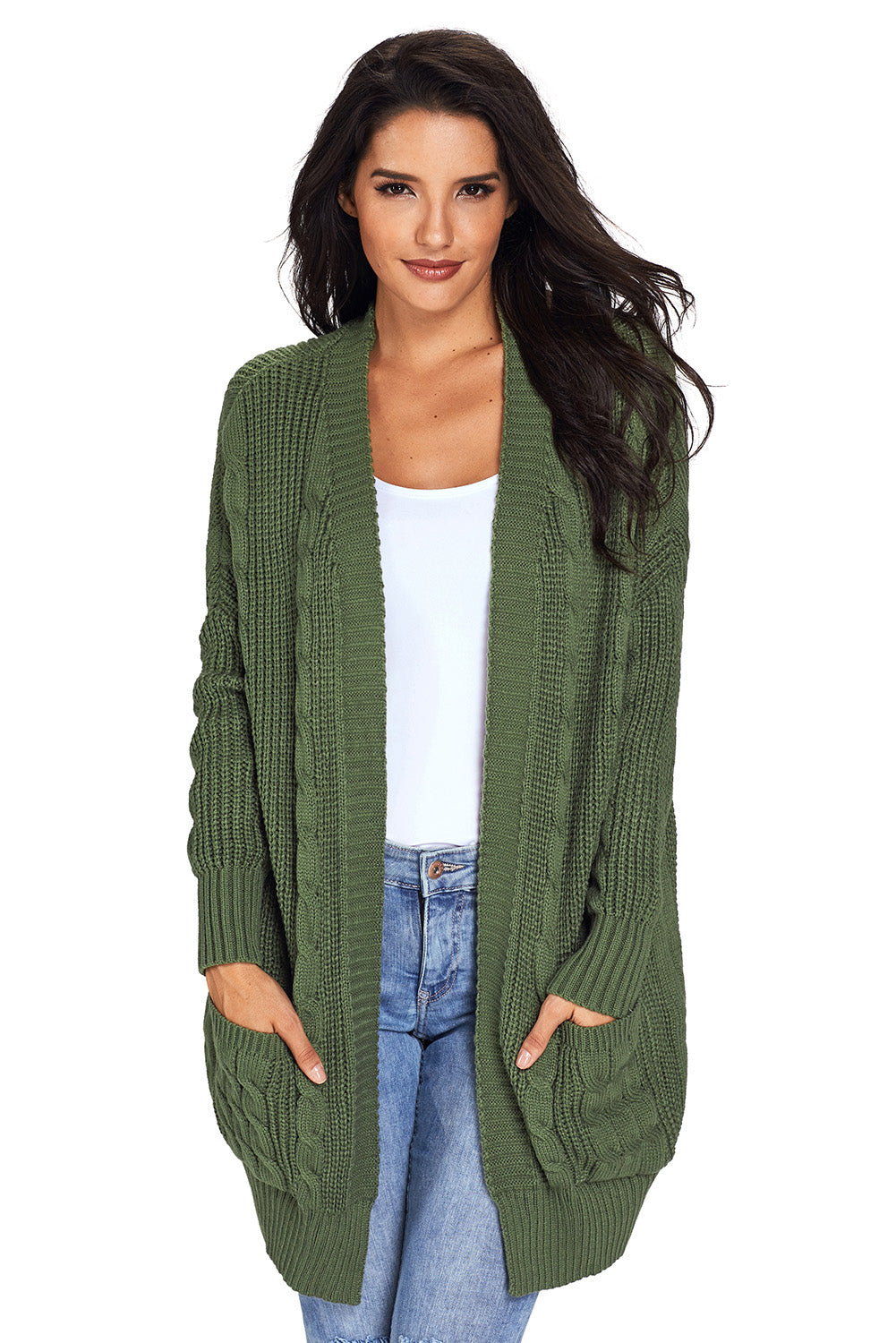 Mustard Knit Texture Long Cardigan