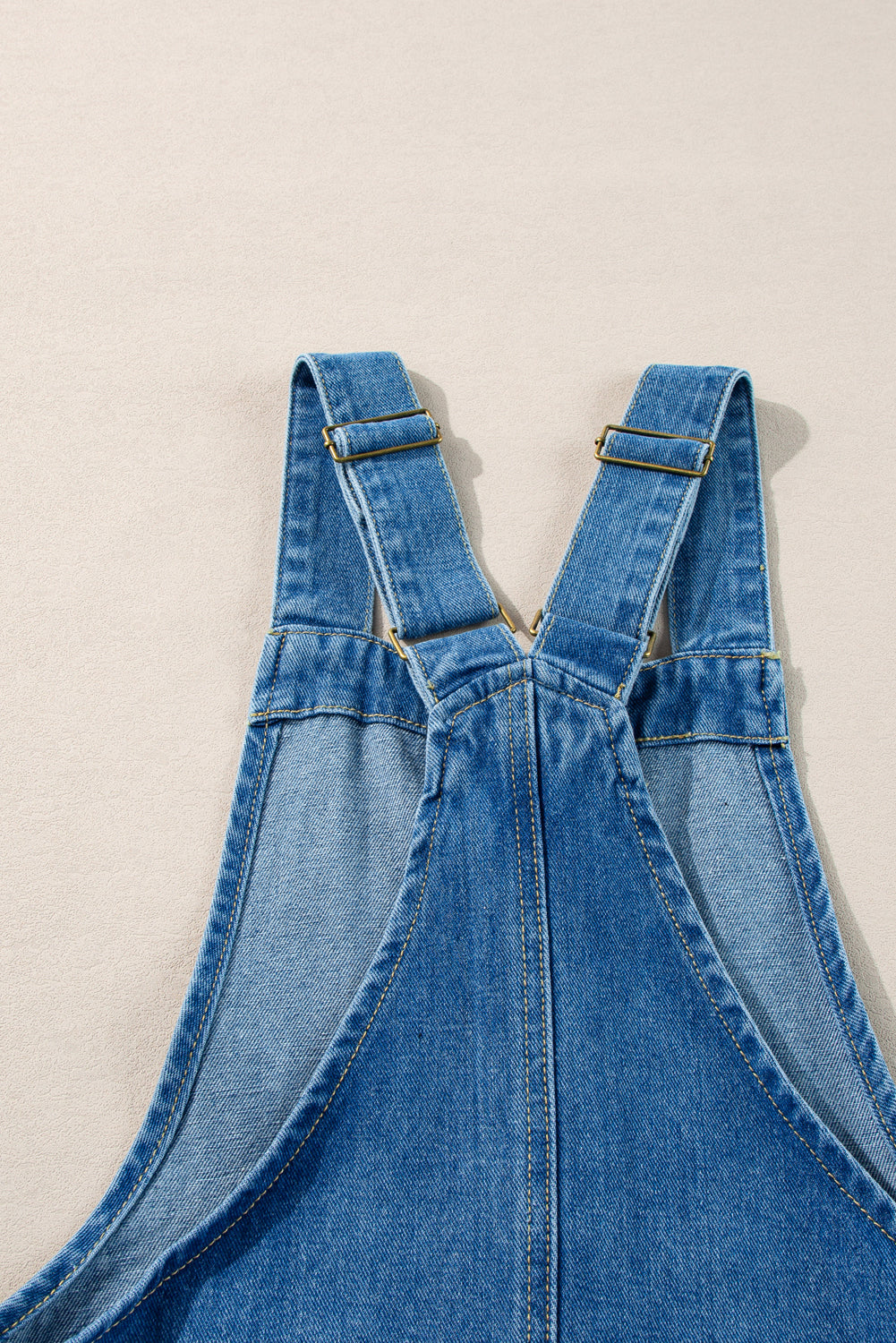 Beau Blue Wide Strap Button Front Pocketed Denim Mini Dress
