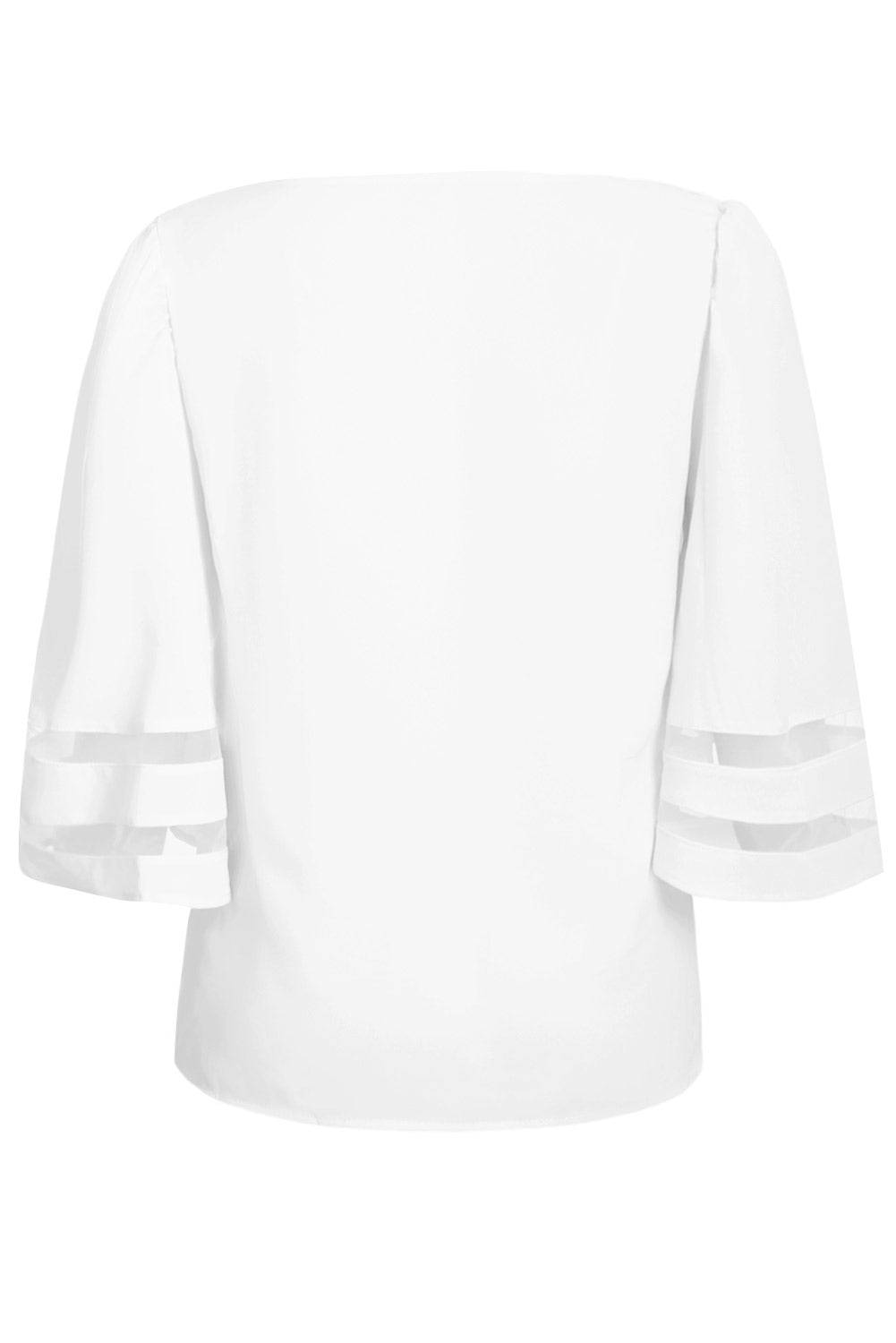 Green Flare Sleeve V Neck Loose Blouse