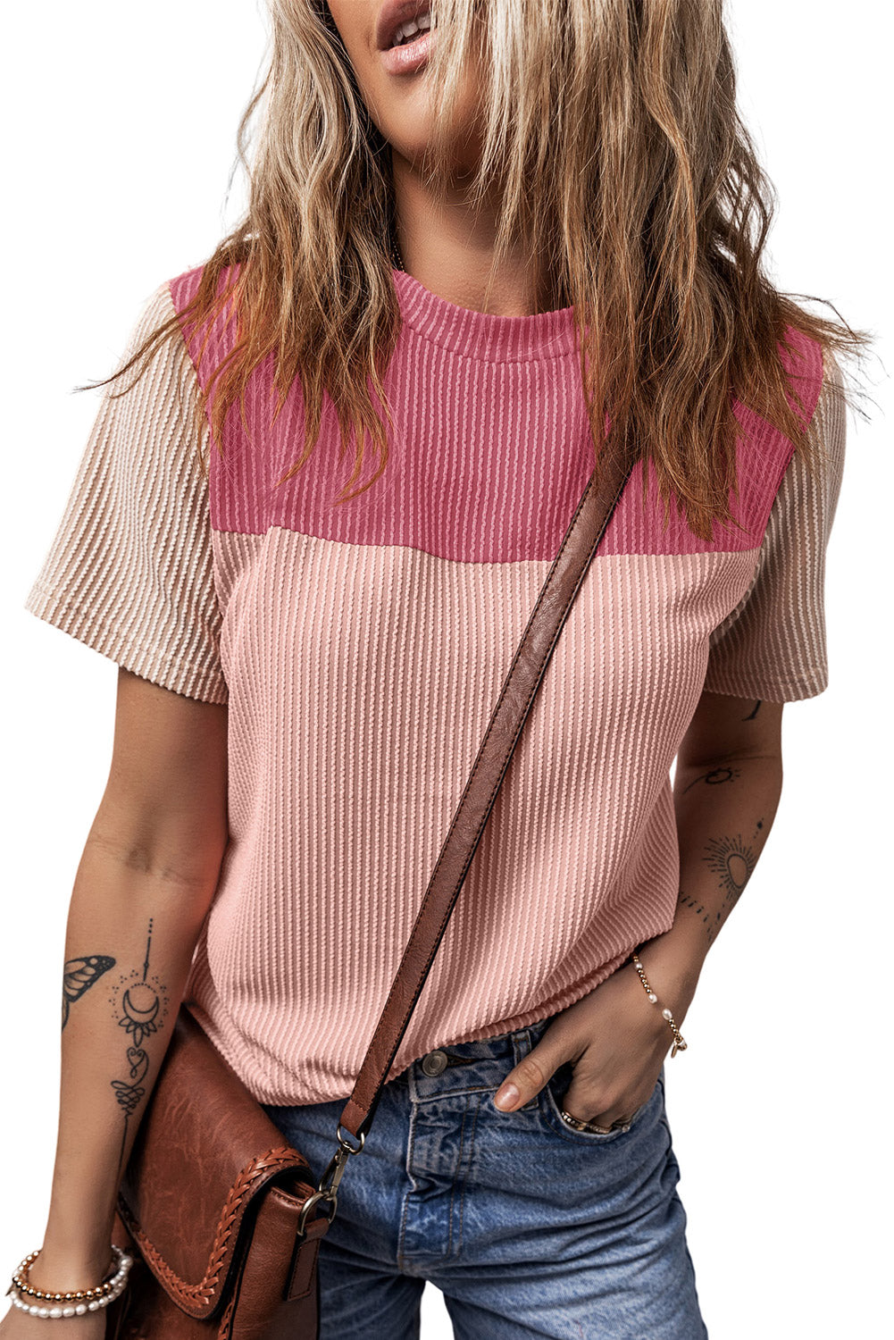 Skobeloff Rib Textured Colorblock T Shirt