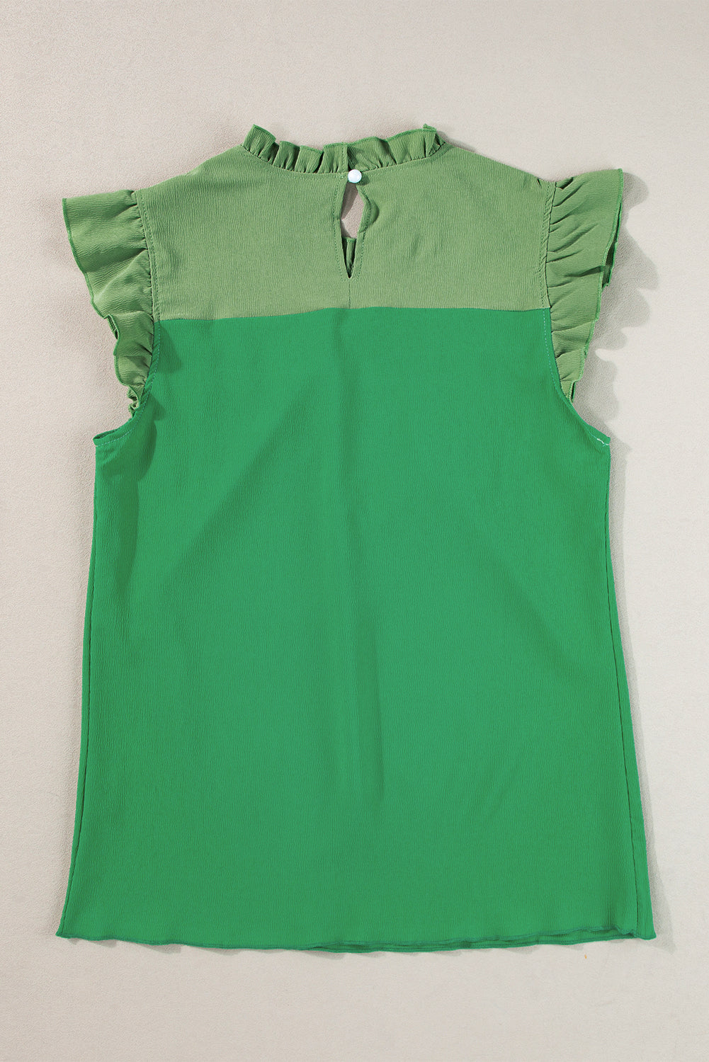 Orange Two Tone Ruffled Flutter Sleeve Blouse