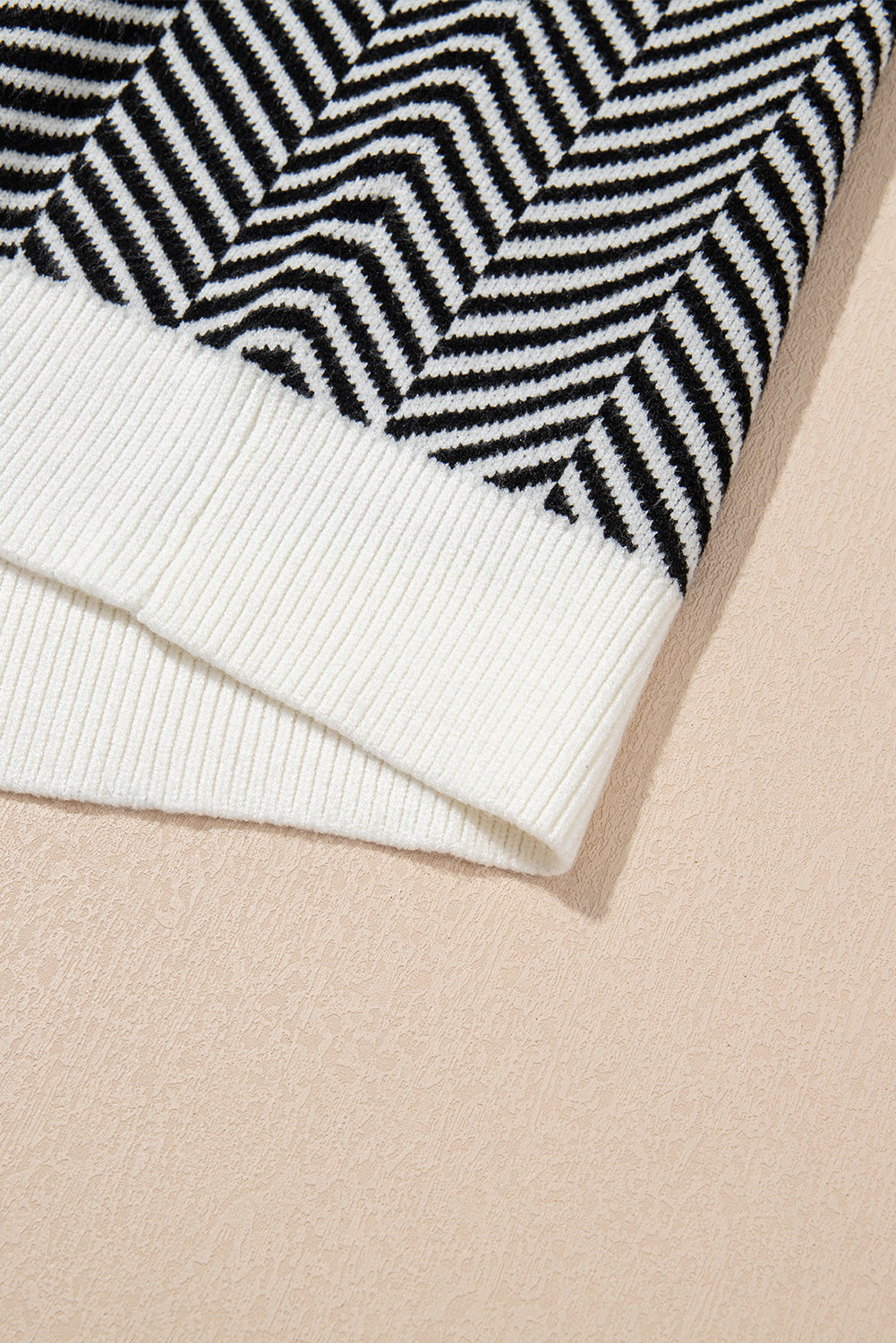 Coffee Contrast Edge Crew Neck Drop Shoulder Sweater