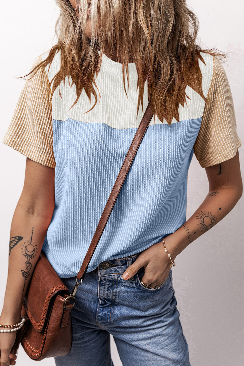 Skobeloff Rib Textured Colorblock T Shirt