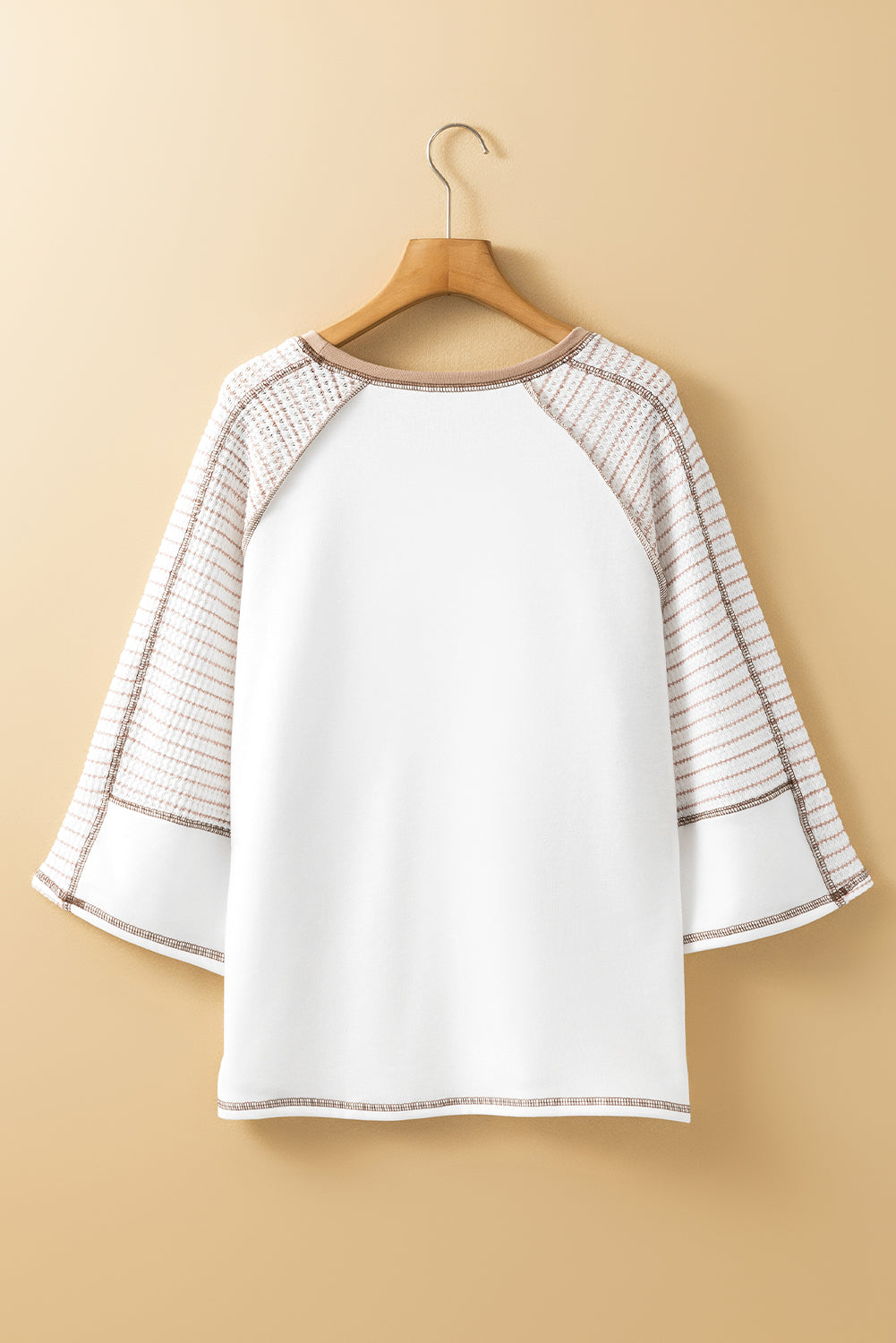Black Striped Bracelet Sleeve Raglan Patchwork Top
