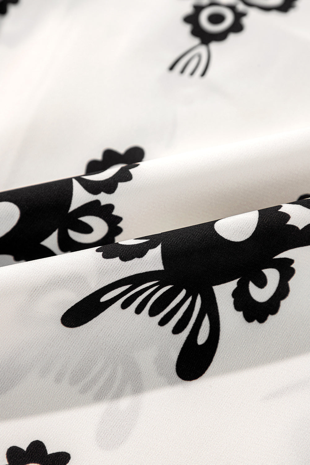 Orange Vintage Geometric Printed 3/4 Sleeve V Neck Blouse