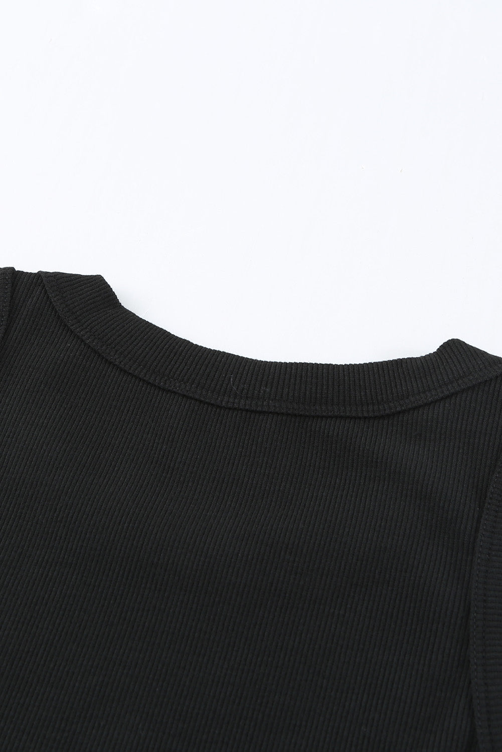 Solid White Round Neck Ribbed Tank Top