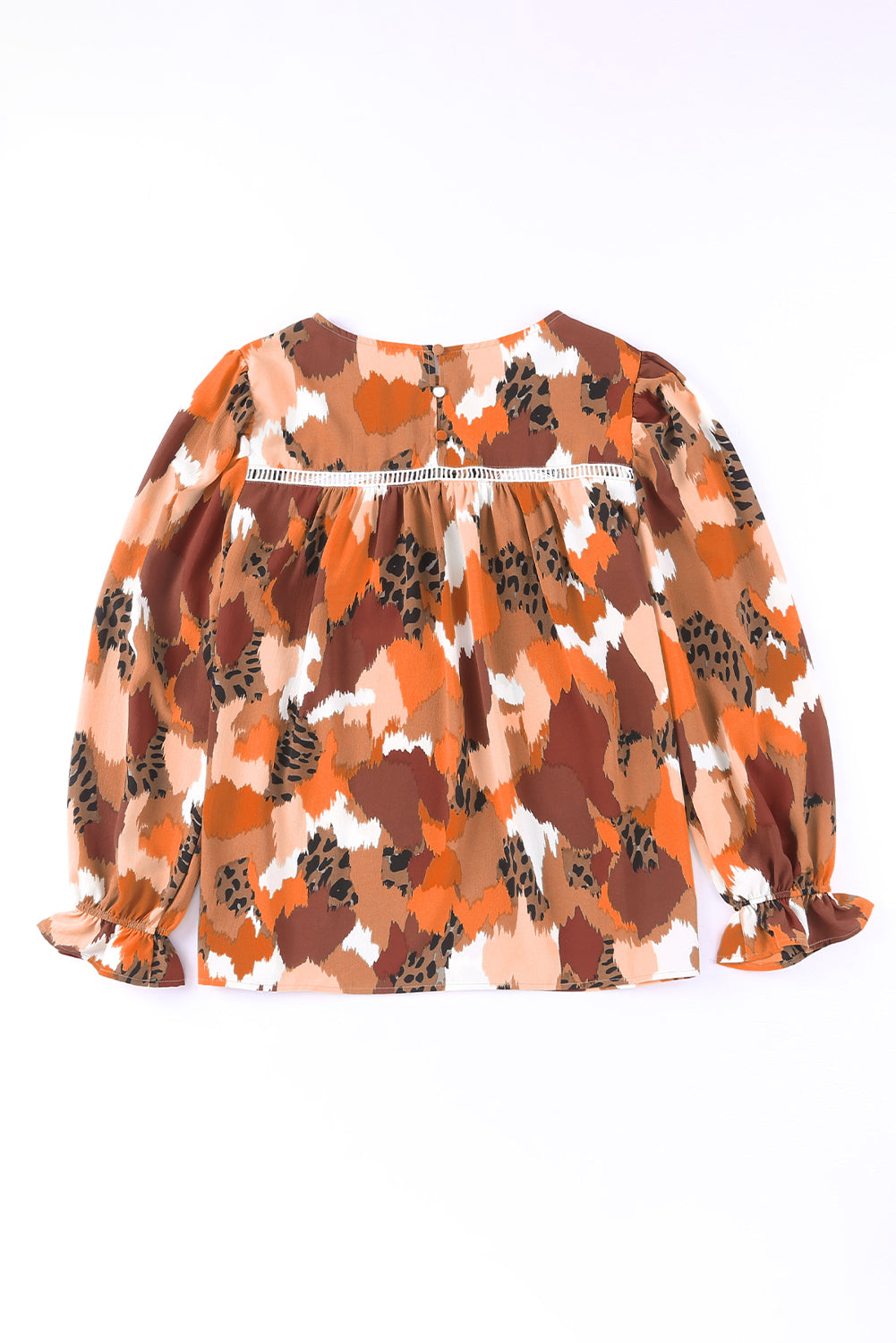Pink Abstract Printed Long Sleeve Blouse