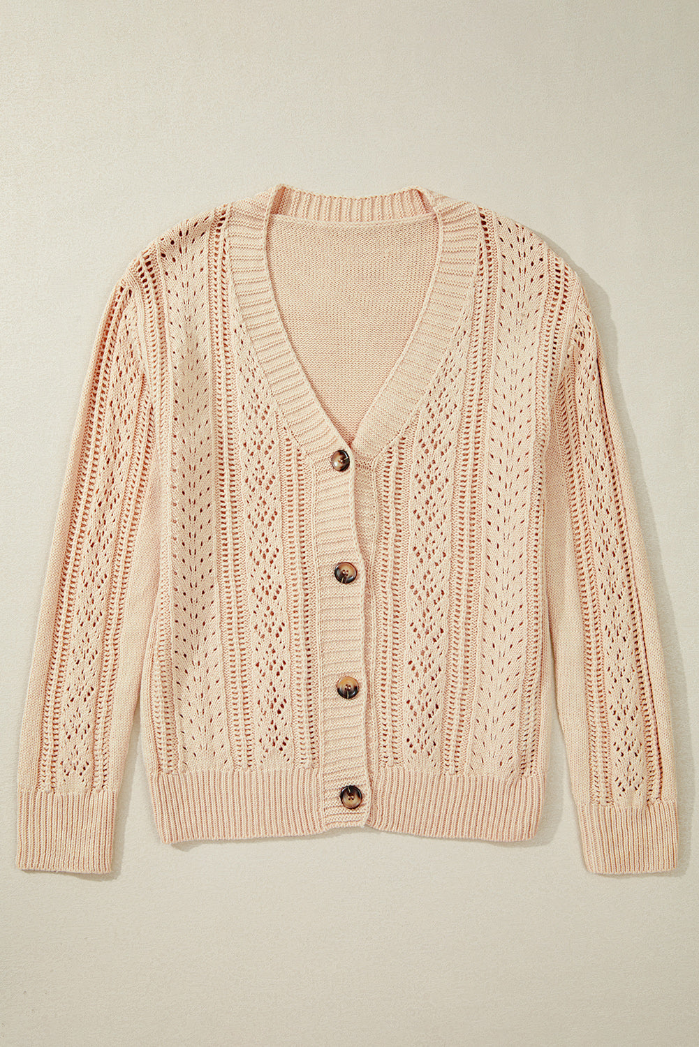 Black Open Knit Drop Shoulder Sweater Cardigan