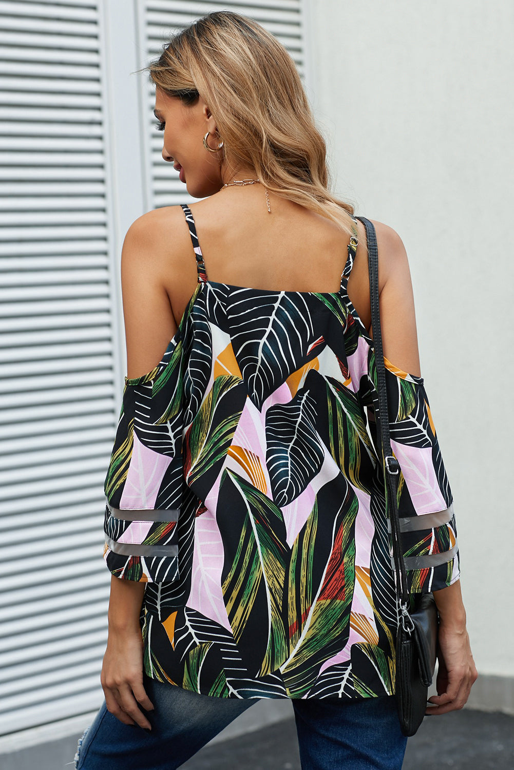 Leopard Cold Shoulder Blouse