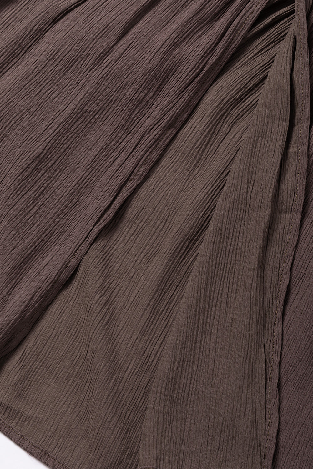 Brown V Neck Bowknot Cutout Frill Tiered Maxi Dress